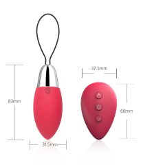   Uovo Vibrante Cotoxo Fire 2 Ricaricabile con Telecomando Senza Fili (Rosso)
