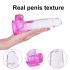 Sunfo - Dildo con ventosa e testicoli - 22cm (trasparente-lilla)