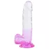 Sunfo - dildo realistico con testicoli e ventosa - 22cm trasparente viola