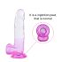 Sunfo - Dildo con ventosa e testicoli - 22cm (trasparente-lilla)