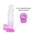 Sunfo - dildo realistico con testicoli e ventosa - 22cm trasparente viola