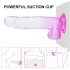Sunfo - Dildo con ventosa e testicoli - 22cm (trasparente-lilla)