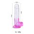 Sunfo - Dildo con ventosa e testicoli - 22cm (trasparente-lilla)
