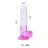 Sunfo - dildo realistico con testicoli e ventosa - 22cm trasparente viola