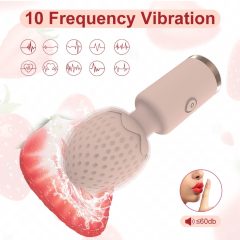   Sunfo Strawberry - mini vibratore massaggiatore ricaricabile e impermeabile (rosa)