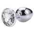 Sunfo - plug anale in metallo con gemma bianca (argento)