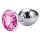Sunfo - plug anale in metallo con pietra rosa (argento)