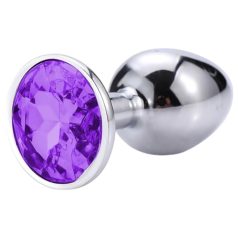 Sunfo - plug anale in metallo con pietra viola (argento)