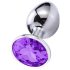 Sunfo - plug anale in metallo con gemma viola (argento)