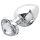 Sunfo - plug anale in metallo con pietra a forma di cuore (argento-bianco)