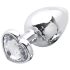 Sunfo - plug anale in metallo con pietra a forma di cuore (argento-bianco)