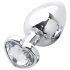 Sunfo - plug anale in metallo con pietra a forma di cuore (argento-bianco)