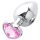Sunfo - plug anale in metallo con pietra a forma di cuore (argento-rosa)