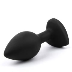   Sunfo - Dildo anale in silicone con pietra a forma di cuore (bianco e nero)