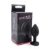 Sunfo - plug anale in silicone con gioiello a cuore - nero e bianco