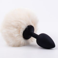 Plug Anale Sexy con Coda di Coniglio (nero e bianco)