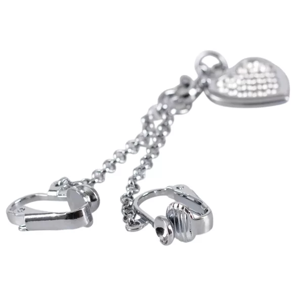 Intim ékszer - gioiello intimo a forma di cuore con strass - argento