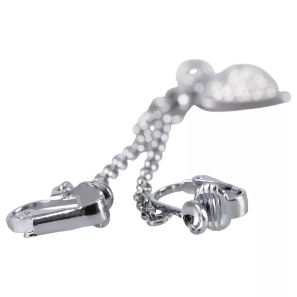 Intim ékszer - gioiello intimo a forma di cuore con strass - argento