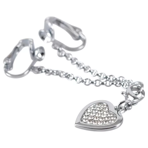 Intim ékszer - gioiello intimo a forma di cuore con strass - argento