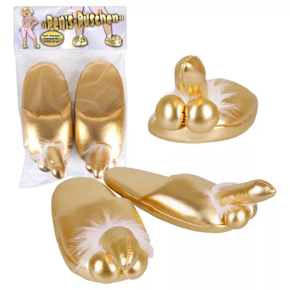 Pantofole con pene (oro)