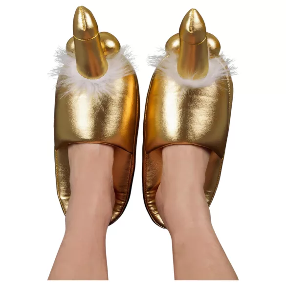 Pantofole con pene (oro)