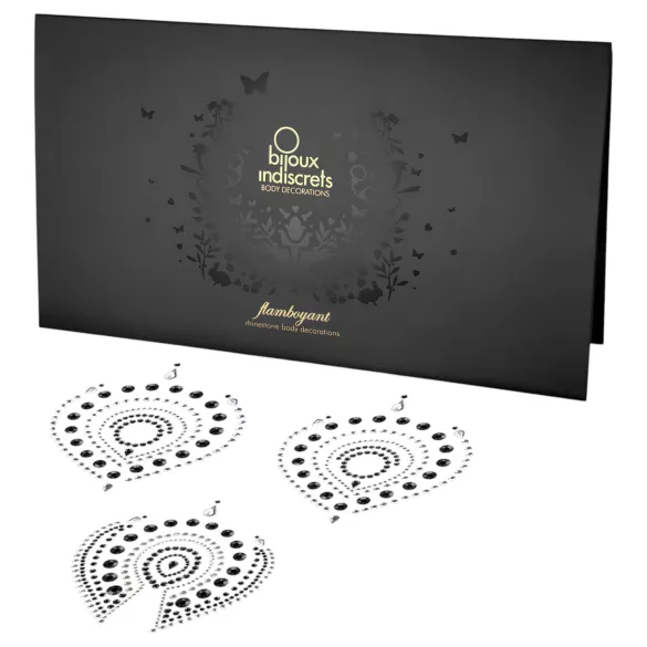 Set gioielli intimi con brillanti scintillanti - 3 pezzi (nero)