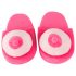 Pantofole in peluche rosa - a forma di seno