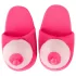 Pantofole di peluche rosa a forma di seno