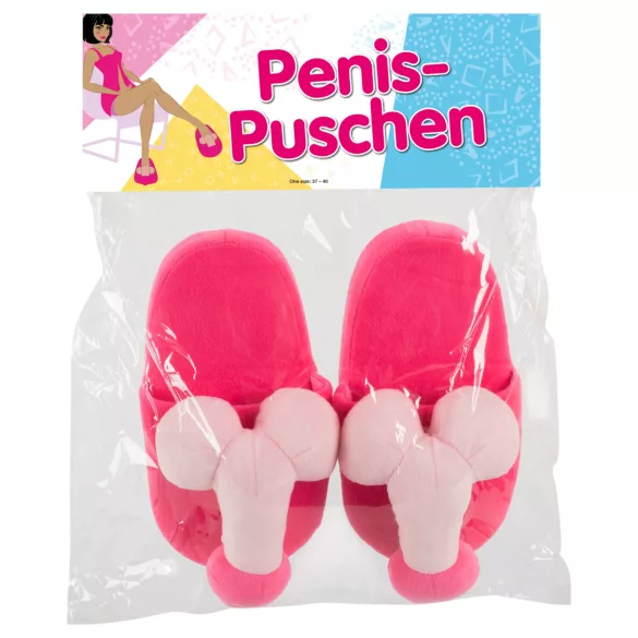 Plüss - ciabatte peluche a forma di pene - rosa