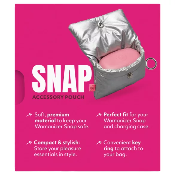 Womanizer Snap - sacchetto portatile con portachiavi (argento)