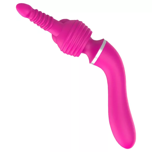 Lonely 2in1 - vibratore punto G e massaggiatore - 3 testine - silicone rosa