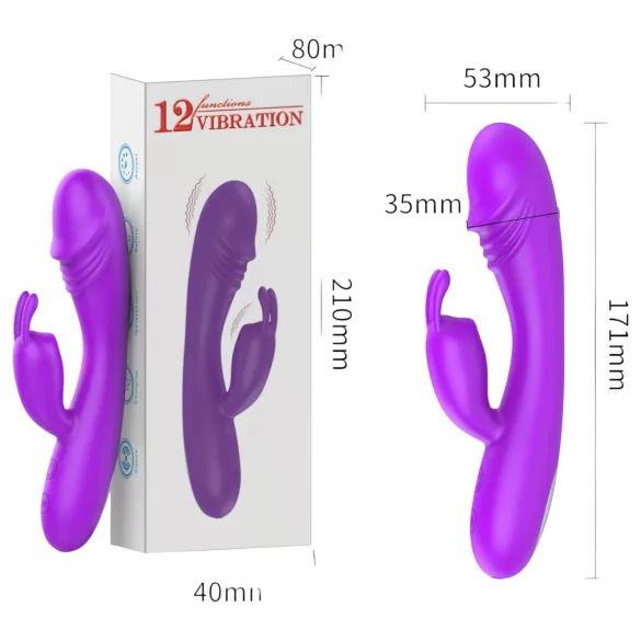 Lonely - vibratore punto G con stimolatore clitorideo ricaricabile - viola