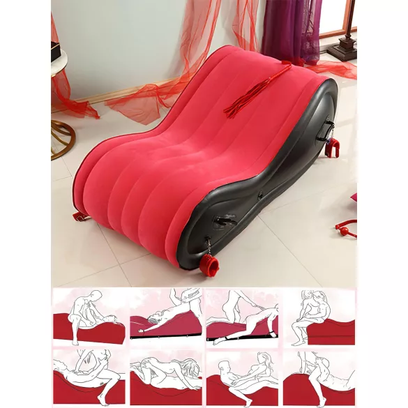 Magic Pillow - cuscino BDSM gonfiabile con manette - grande rosso