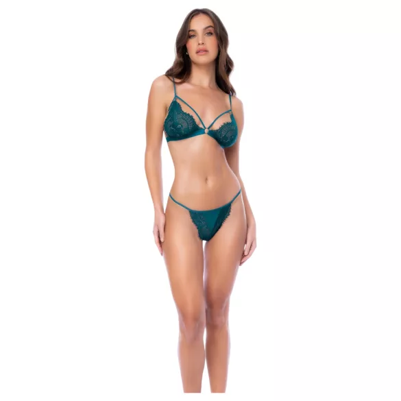 Mapalé - completo intimo donna - reggiseno e slip floreale - verde