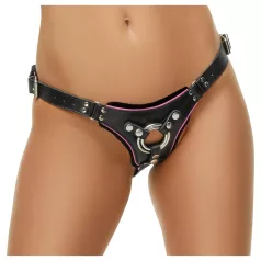 ZADO - slip in pelle per strap-on - nero - taglia S-L