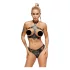 ZADO - set in pelle con slip strap-on (nero)