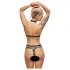 ZADO - set in pelle con slip strap-on (nero)