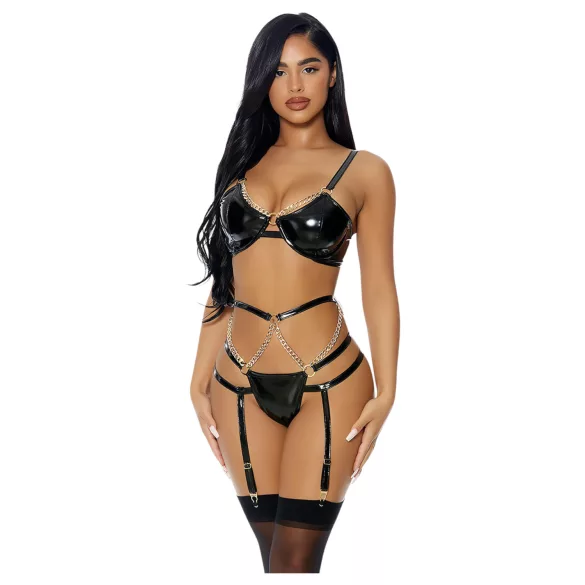 JSY 050 - completo di lingerie erotica (nero)