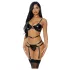 JSY 050 - completo di lingerie erotica (nero) - L/XL