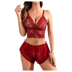 JSY 058 - completo di lingerie erotica - rosso (L-XL)