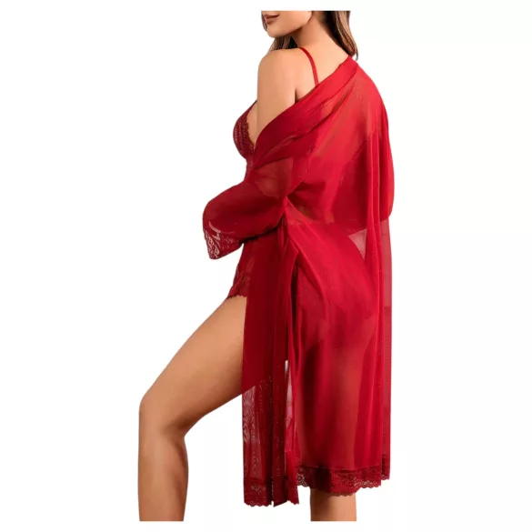 JSY 058 - completo di lingerie erotica - rosso (L-XL)