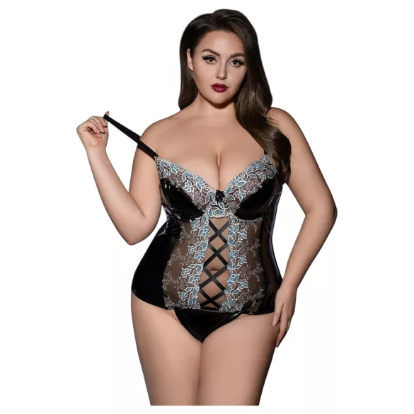 JSY 062 - completo intimo nero con lacci (XL-2XL)