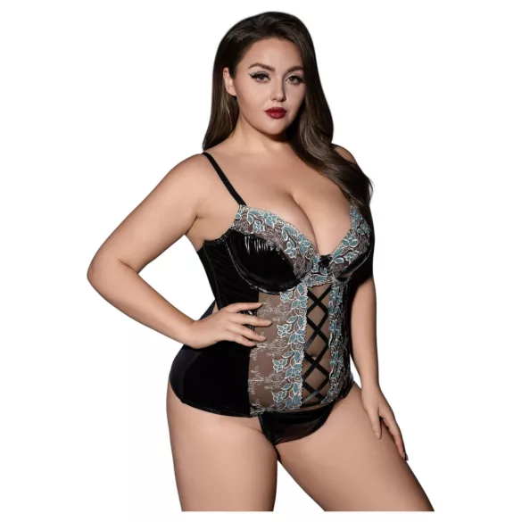 JSY 062 - completo intimo nero con lacci (XL-2XL)