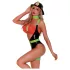 JSY 084 - costume da vigile del fuoco donna (nero-verde)