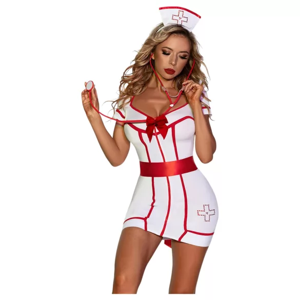 JSY 094 - costume da infermiera - bianco-rosso