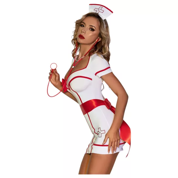 JSY 094 - costume da infermiera - bianco-rosso