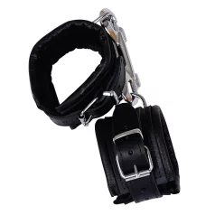 ZADO - manette polso in pelle con moschettone - nero
