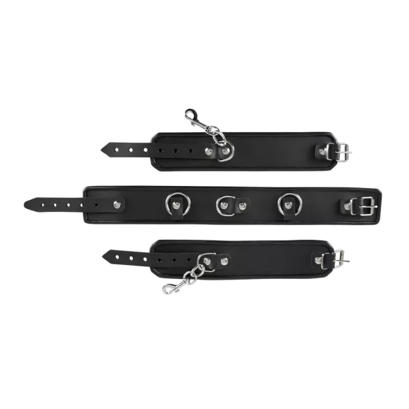 ZADO - collare in pelle con manette - nero