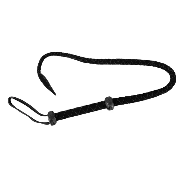 ZADO - frusta disciplinare con coda di cavallo - ecopelle nera