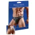 tanga uomo lucido - inserto trasparente - nero - L